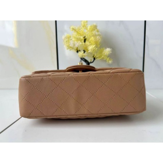 Replica Borsa Chanel 25SS Mini Flap Vintage con Manico Superiore AS2431 Albicocca Imitazioni Falso
