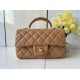 Replica Borsa Chanel 25SS Mini Flap Vintage con Manico Superiore AS2431 Albicocca Imitazioni Falso
