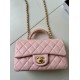 Replica Borsa Chanel 25SS Mini Flap Vintage con Manico Superiore AS2431 Rosa Imitazioni Falso