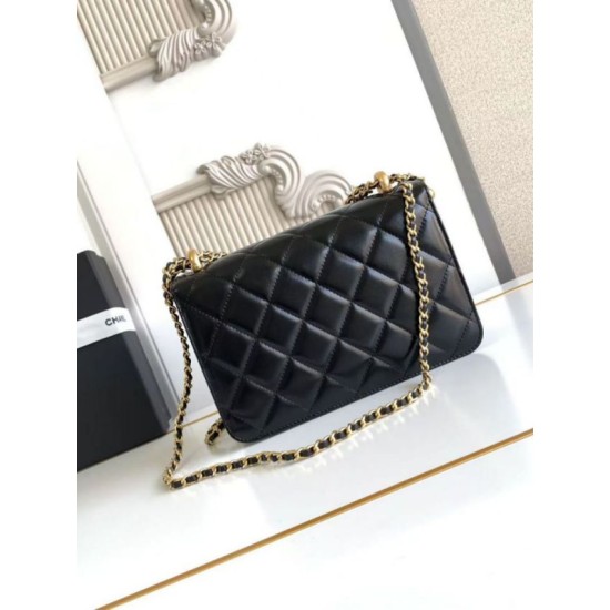 Replica Borsa Chanel 25A Mini/Piccola Flap con Catena Dorata AS2649 AS2615 Nero Imitazioni Falso