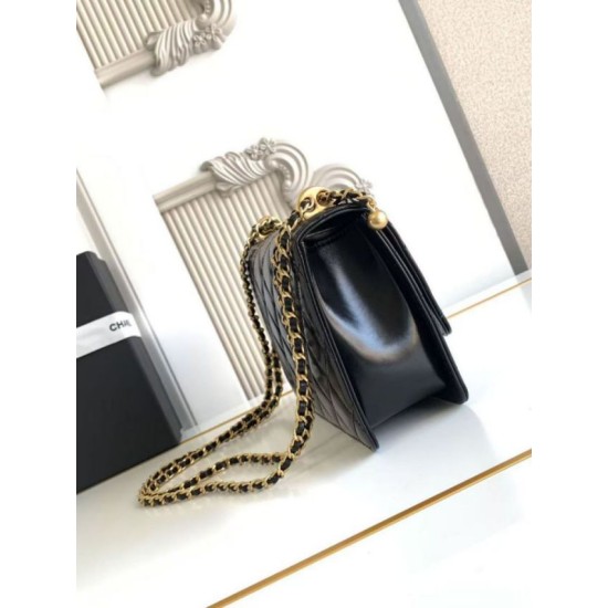 Replica Borsa Chanel 25A Mini/Piccola Flap con Catena Dorata AS2649 AS2615 Nero Imitazioni Falso