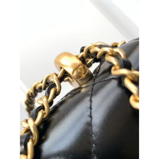 Replica Borsa Chanel 25A Mini/Piccola Flap con Catena Dorata AS2649 AS2615 Nero Imitazioni Falso