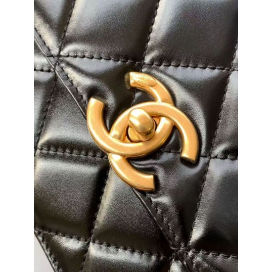 Replica Borsa Chanel 25A Mini/Piccola Flap con Catena Dorata AS2649 AS2615 Nero Imitazioni Falso