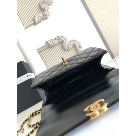 Replica Borsa Chanel 25A Mini/Piccola Flap con Catena Dorata AS2649 AS2615 Nero Imitazioni Falso
