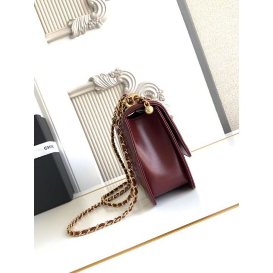Replica Borsa Chanel 25A Mini/Piccola Flap con Catena Dorata AS2649 AS2615 Bordeaux Imitazioni Falso