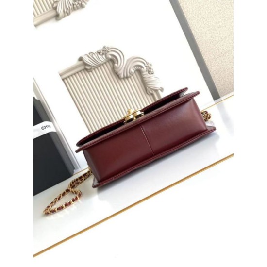 Replica Borsa Chanel 25A Mini/Piccola Flap con Catena Dorata AS2649 AS2615 Bordeaux Imitazioni Falso