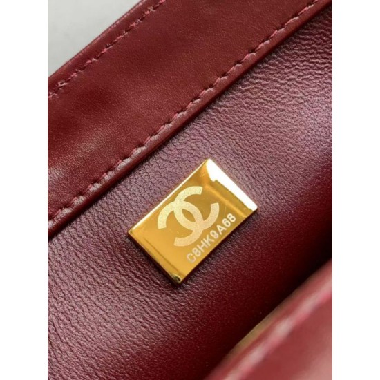 Replica Borsa Chanel 25A Mini/Piccola Flap con Catena Dorata AS2649 AS2615 Bordeaux Imitazioni Falso