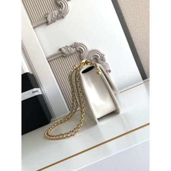 Replica Borsa Chanel 25A Mini/Piccola Flap con Catena Dorata AS2649 AS2615 Bianco Imitazioni Falso