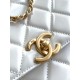 Replica Borsa Chanel 25A Mini/Piccola Flap con Catena Dorata AS2649 AS2615 Bianco Imitazioni Falso