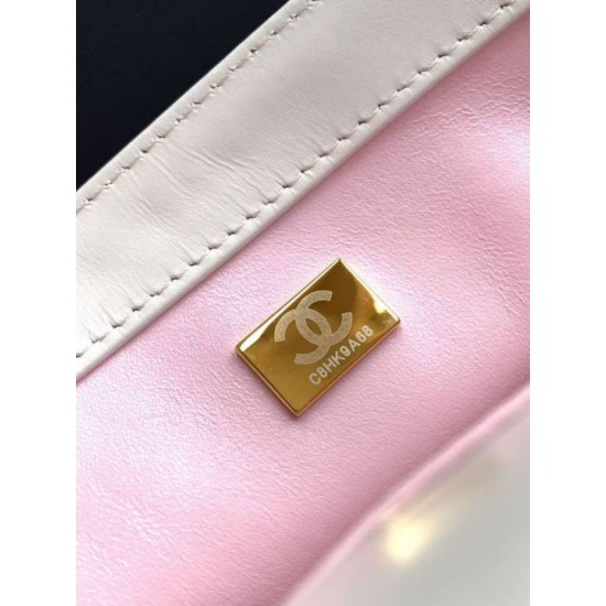 Replica Borsa Chanel 25A Mini/Piccola Flap con Catena Dorata AS2649 AS2615 Bianco Imitazioni Falso