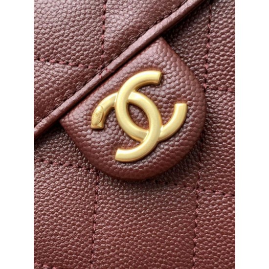 Replica Borsa a secchiello Chanel 25C grande/piccola in pelle di vitello granata AS5311 AS5293 Borgogna Imitazioni Falso