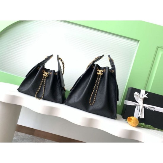 Replica Borsa a secchiello Chanel 25C grande/piccola in pelle di vitello granata AS5311 AS5293 Nero Imitazioni Falso