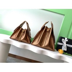 Replica Borsa a secchiello Chanel 25C grande/piccola in pelle di vitello granata AS5311 AS5293 Oro scuro Imitazioni Falso