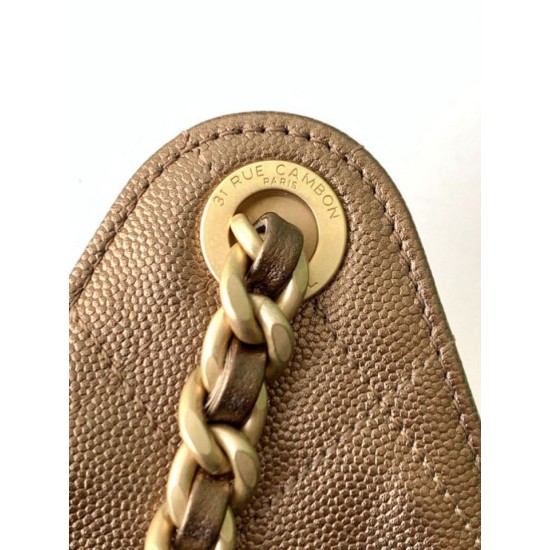 Replica Borsa a secchiello Chanel 25C grande/piccola in pelle di vitello granata AS5311 AS5293 Oro scuro Imitazioni Falso