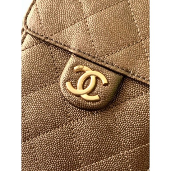 Replica Borsa a secchiello Chanel 25C grande/piccola in pelle di vitello granata AS5311 AS5293 Oro scuro Imitazioni Falso