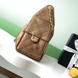 Replica Borsa a secchiello Chanel 25C grande/piccola in pelle di vitello granata AS5311 AS5293 Oro scuro Imitazioni Falso
