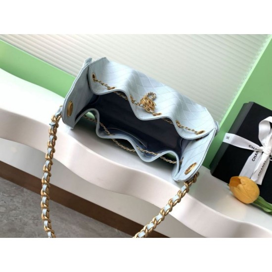 Replica Borsa a secchiello Chanel 25C grande/piccola in pelle di vitello granata AS5311 AS5293 Blu Imitazioni Falso