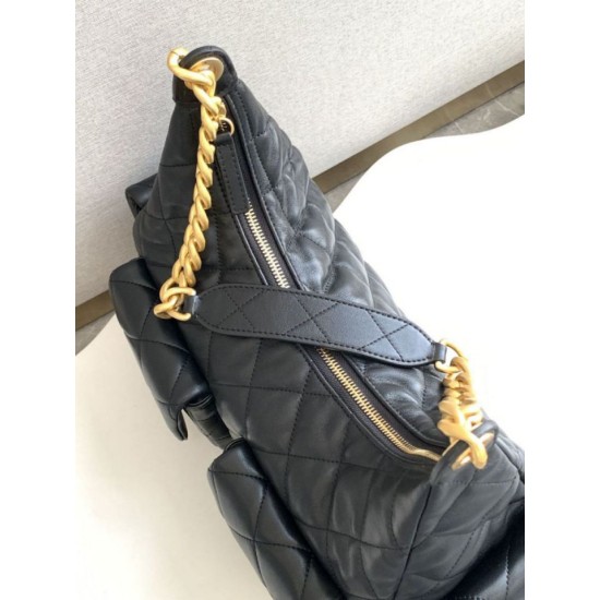 Replica Borsa hobo Chanel 25C grande/maxi metallizzata AS5339 AS5302 Nero Imitazioni Falso
