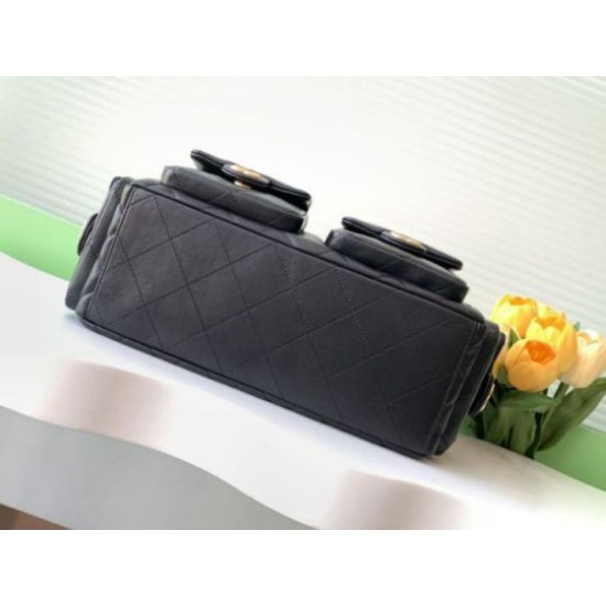Replica Borsa hobo Chanel 25C grande/maxi metallizzata AS5339 AS5302 Nero Imitazioni Falso