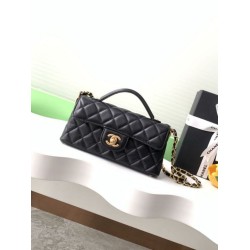 Replica Borsa Chanel 25P Mini con patta e manico superiore AS5354 Nero Imitazioni Falso
