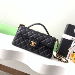 Replica Borsa Chanel 25P Mini con patta e manico superiore AS5354 Nero Imitazioni Falso