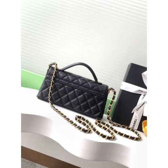 Replica Borsa Chanel 25P Mini con patta e manico superiore AS5354 Nero Imitazioni Falso Replica Borsa Chanel 25P Mini con patta e manico superiore AS5354 Nero Imitazioni Falso