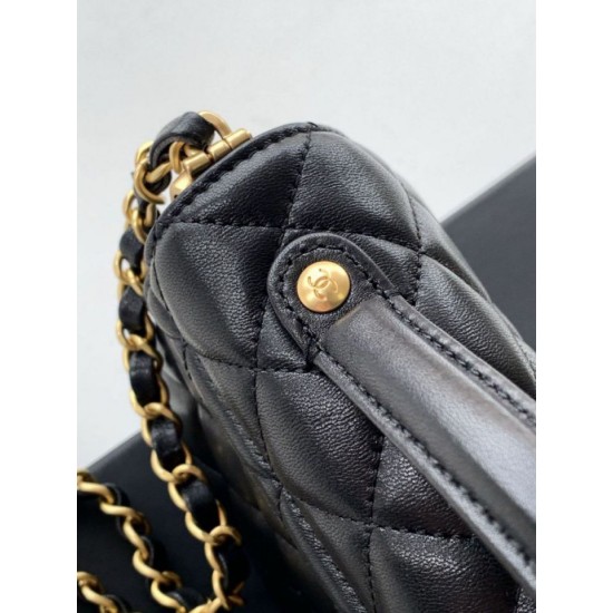 Replica Borsa Chanel 25P Mini con patta e manico superiore AS5354 Nero Imitazioni Falso Replica Borsa Chanel 25P Mini con patta e manico superiore AS5354 Nero Imitazioni Falso