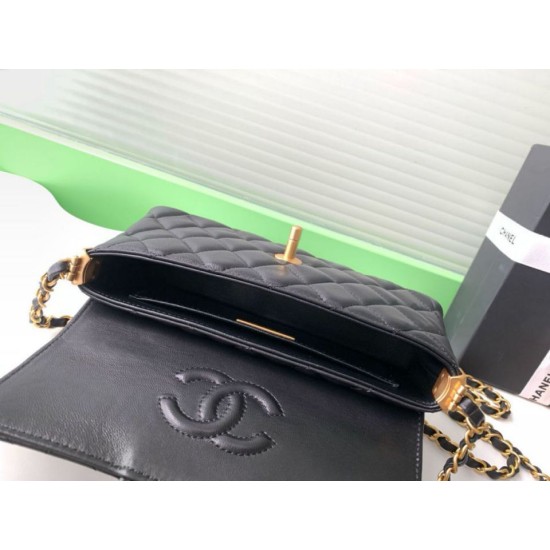 Replica Borsa Chanel 25P Mini con patta e manico superiore AS5354 Nero Imitazioni Falso Replica Borsa Chanel 25P Mini con patta e manico superiore AS5354 Nero Imitazioni Falso