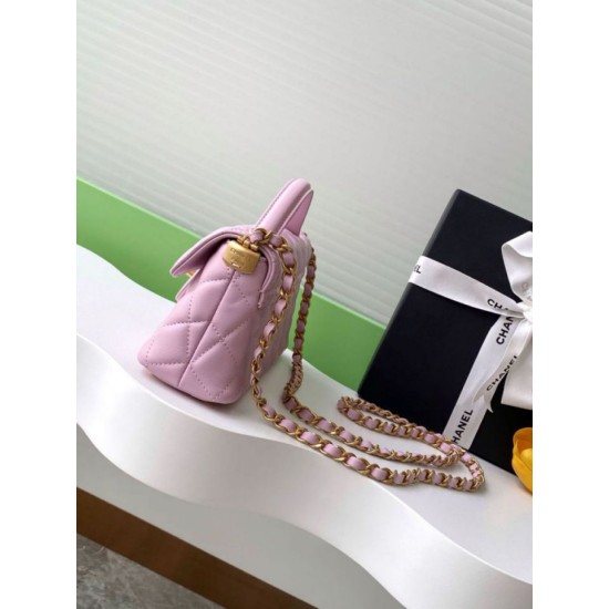 Replica Borsa Chanel 25P Mini con patta e manico superiore AS5354 Beige Imitazioni Falso Replica Borsa Chanel 25P Mini con patta e manico superiore AS5354 Beige Imitazioni Falso