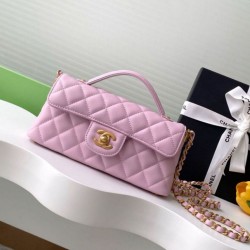 Replica Borsa Chanel 25P Mini con patta e manico superiore AS5354 Beige Imitazioni Falso