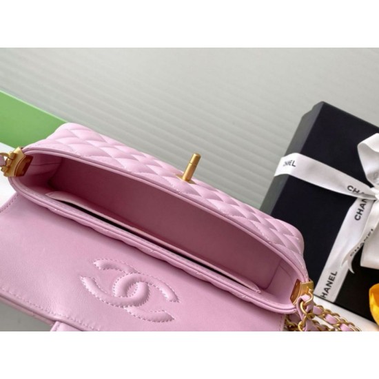 Replica Borsa Chanel 25P Mini con patta e manico superiore AS5354 Beige Imitazioni Falso Replica Borsa Chanel 25P Mini con patta e manico superiore AS5354 Beige Imitazioni Falso