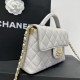 Replica Borsa Chanel 25P piccola con patta e manico superiore AS5355 Bianca Imitazioni Falso