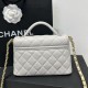 Replica Borsa Chanel 25P piccola con patta e manico superiore AS5355 Bianca Imitazioni Falso