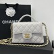 Replica Borsa Chanel 25P piccola con patta e manico superiore AS5355 Bianca Imitazioni Falso