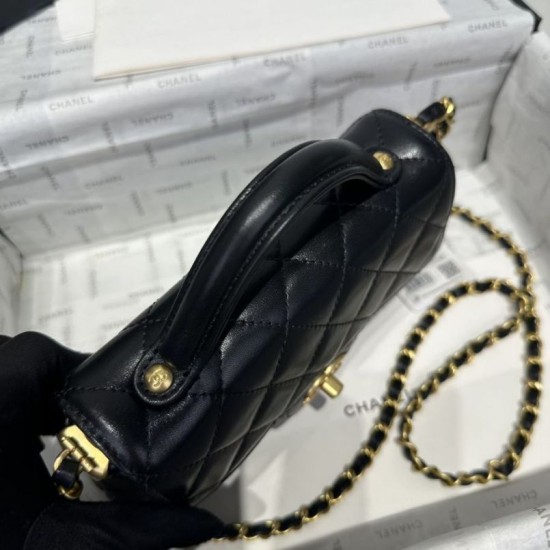 Replica Borsa Chanel 25P piccola con patta e manico superiore AS5355 Nera Imitazioni Falso Replica Borsa Chanel 25P piccola con patta e manico superiore AS5355 Nera Imitazioni Falso