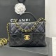 Replica Borsa Chanel 25P piccola con patta e manico superiore AS5355 Nera Imitazioni Falso Replica Borsa Chanel 25P piccola con patta e manico superiore AS5355 Nera Imitazioni Falso