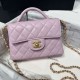 Replica Borsa Chanel 25P piccola con patta e manico superiore AS5355 Rosa Imitazioni Falso