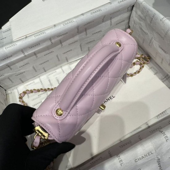 Replica Borsa Chanel 25P piccola con patta e manico superiore AS5355 Rosa Imitazioni Falso