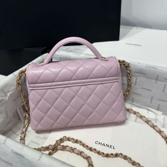 Replica Borsa Chanel 25P piccola con patta e manico superiore AS5355 Rosa Imitazioni Falso