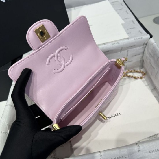 Replica Borsa Chanel 25P piccola con patta e manico superiore AS5355 Rosa Imitazioni Falso