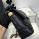 Replica Borsa Chanel 25P con patta e manico superiore AS5356 Nera Imitazioni Falso