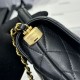 Replica Borsa Chanel 25P con patta e manico superiore AS5356 Nera Imitazioni Falso