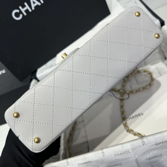 Replica Borsa Chanel 25P con patta e manico superiore AS5356 Beige Imitazioni Falso