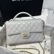 Replica Borsa Chanel 25P con patta e manico superiore AS5356 Beige Imitazioni Falso
