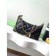 Replica Borsa hobo Chanel 25S AS5528 Metallo dorato Nero Imitazioni Falso