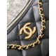 Replica Borsa hobo Chanel 25S AS5528 Metallo dorato Nero Imitazioni Falso