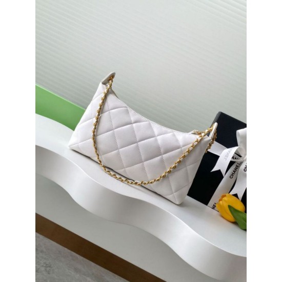 Replica Borsa hobo Chanel 25S AS5528 Oro Bianco Metallizzato Imitazioni Falso