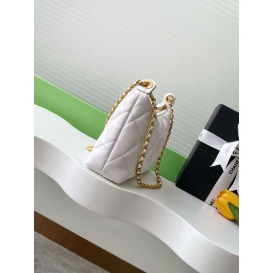 Replica Borsa hobo Chanel 25S AS5528 Oro Bianco Metallizzato Imitazioni Falso