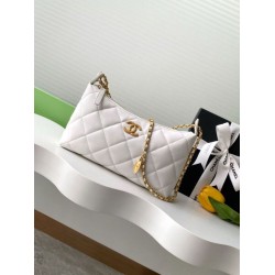 Replica Borsa hobo Chanel 25S AS5528 Oro Bianco Metallizzato Imitazioni Falso