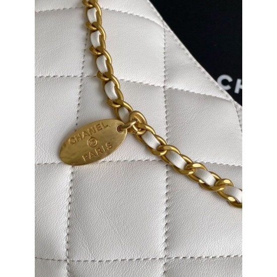 Replica Borsa hobo Chanel 25S AS5528 Oro Bianco Metallizzato Imitazioni Falso